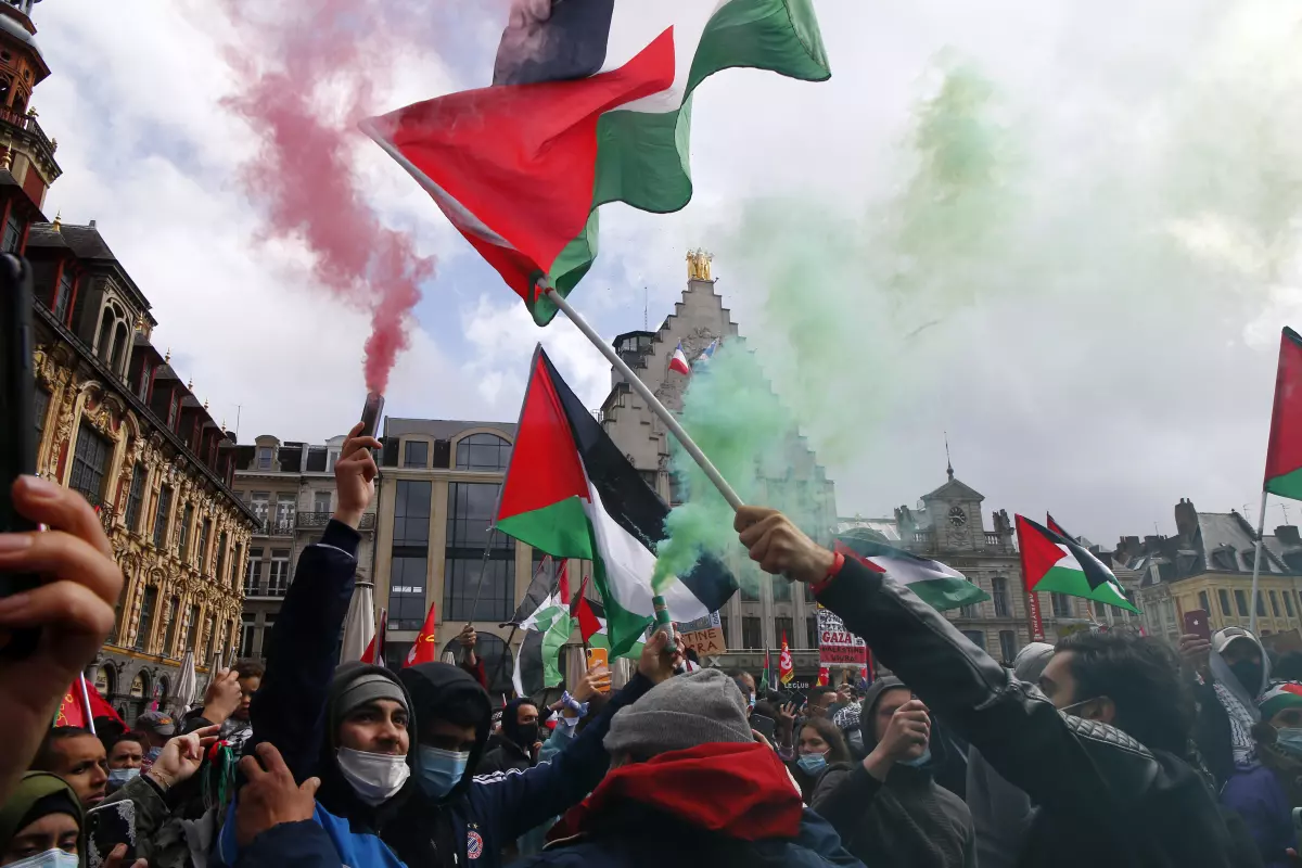 Fotografía de una protesta contra el genocidio palestino