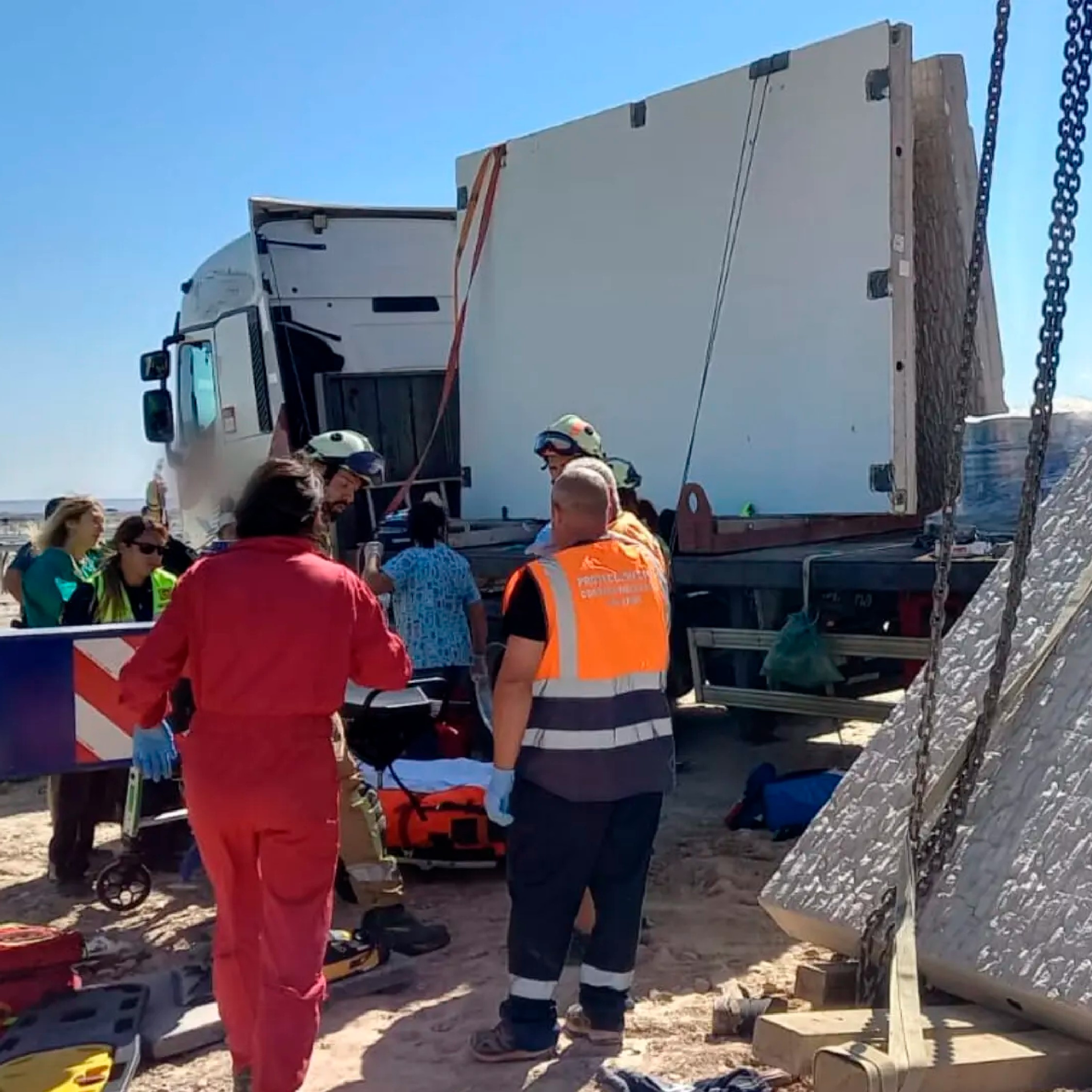 Fotografía de la escena del accidente en Quinto